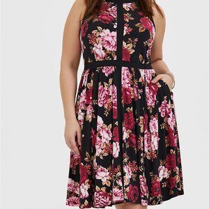 Torrid Floral Skater Midi Dress